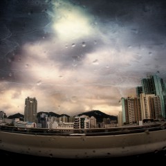 Hong Kong in rain