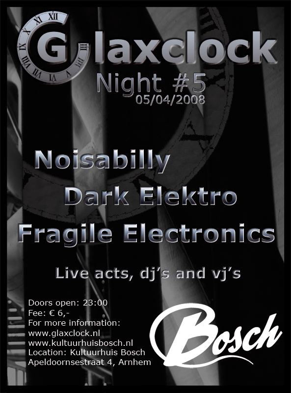 Glaxclock Night #5 Flyer - front