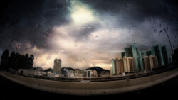 Hong Kong in rain